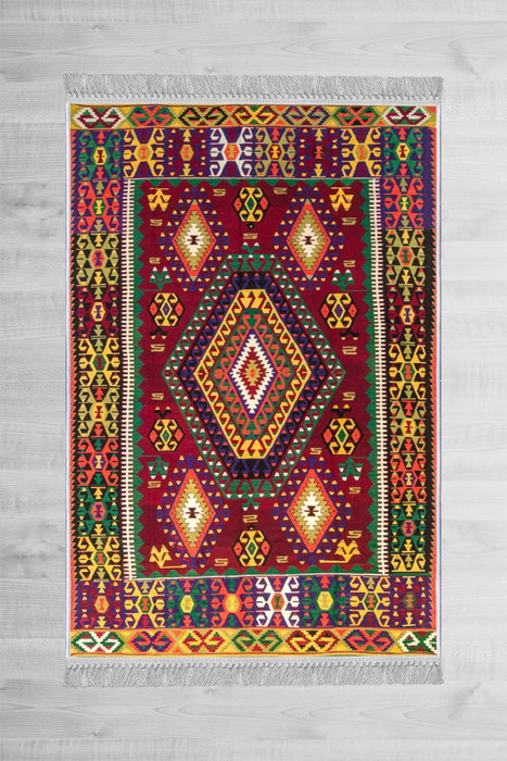 Conceptum Els1782 Alfombra de Terciopelo Multicolor 80 x 120 cm